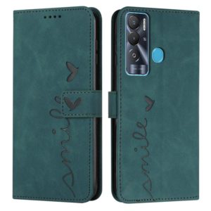 For Tecno Pova Neo Skin Feel Heart Pattern Leather Phone Case(Green) (OEM)