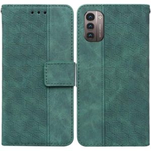 For Nokia G11 / G21 Geometric Embossed Leather Phone Case(Green) (OEM)