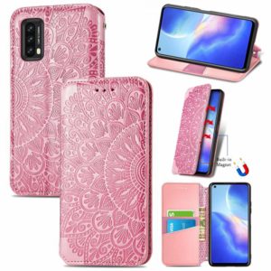 For Blackview A90 Blooming Mandala Embossed Pattern Magnetic Horizontal Flip Leather Case with Holder & Card Slots & Wallet(Pink) (OEM)