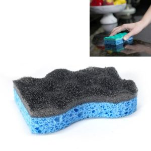 6 PCS Household Cleaning Sponge Kitchen Scouring Pad(Black) (OEM)