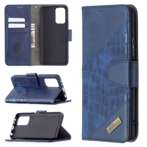 For Xiaomi Redmi Note 10 Pro Matching Color Crocodile Texture Horizontal Flip PU Leather Case with Wallet & Holder & Card Slots(Blue) (OEM)