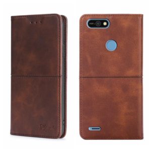 For Tecno Pop 2/Pop 2 F/Pop 2 Pro/Pop 2 Power/Itel P13 Texture Magnetic Horizontal Flip Leather Phone Case(Dark Brown) (OEM)