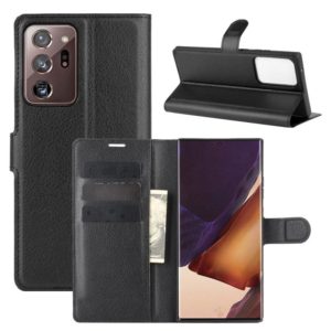 For Samsung Galaxy Note20 Ultra Litchi Texture Horizontal Flip Protective Case with Holder & Card Slots & Wallet(Black) (OEM)