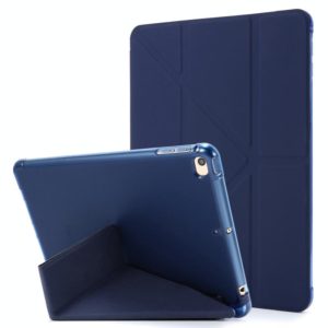 For iPad Mini (2019) Airbag Deformation Horizontal Flip Leather Case with Holder & Pen Holder(Dark Blue) (OEM)