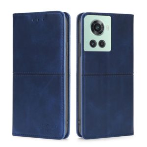 For OnePlus Ace/10R Cow Texture Magnetic Horizontal Flip Leather Phone Case(Blue) (OEM)