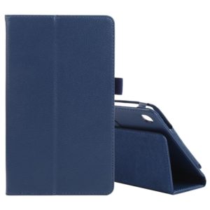 For Samsung Galaxy Tab A7 Lite T220 / T225 Litchi Texture Solid Color Horizontal Flip Leather Case with Holder & Pen Slot(Blue) (OEM)