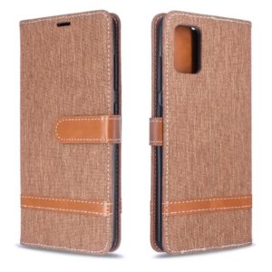 For Galaxy A51 Color Matching Denim Texture Horizontal Flip PU Leather Case with Holder & Card Slots & Wallet & Lanyard(Brown) (OEM)