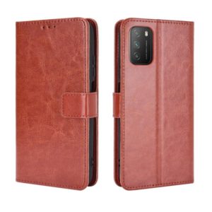 For Xiaomi Poco M3 Retro Crazy Horse Texture Horizontal Flip Leather Case with Holder & Card Slots & Photo Frame(Brown) (OEM)