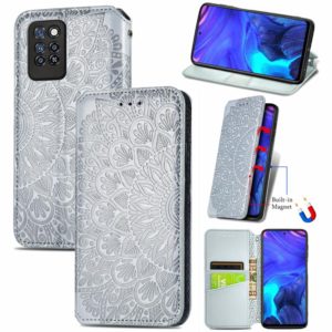 For Infinix Note 10 Pro Blooming Mandala Embossed Pattern Magnetic Horizontal Flip Leather Case with Holder & Card Slots & Wallet(Grey) (OEM)