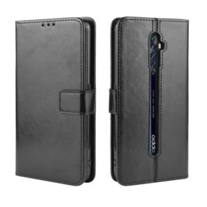 For Oppo Reno2 F / Reno2 Z Retro Crazy Horse Texture Horizontal Flip Leather Case with Holder & Card Slots & Photo Frame(Black) (OEM)