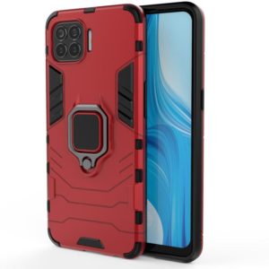 For OPPO F17 Pro PC + TPU Shockproof Protective Case with Magnetic Ring Holder(Red) (OEM)