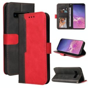 For Samsung Galaxy S10e Business Stitching-Color Horizontal Flip PU Leather Case with Holder & Card Slots & Photo Frame(Red) (OEM)