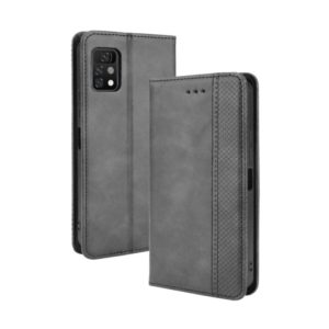 For Umidigi A11 Pro Max Magnetic Buckle Retro Crazy Horse Texture Horizontal Flip Leather Case with Holder & Card Slots & Photo Frame(Black) (OEM)