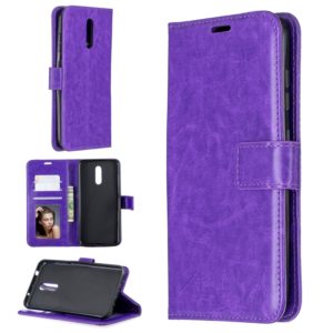 For Nokia 3.2 Crazy Horse Texture Horizontal Flip Leather Case with Holder & Card Slots & Wallet & Photo Frame(Purple) (OEM)