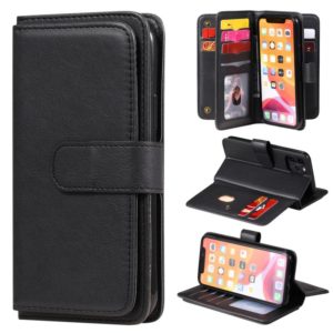 For iPhone 11 Pro Multifunctional Magnetic Copper Buckle Horizontal Flip Solid Color Leather Case with 10 Card Slots & Wallet & Holder & Photo Frame(Black) (OEM)
