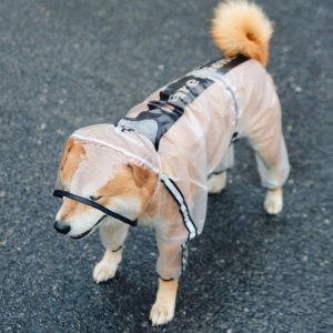 Dog Raincoat Four Foot Waterproof Transparent Reflective Poncho, Size: M(Matte White) (OEM)