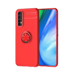 For OPPO Realme 7 Metal Ring Holder 360 Degree Rotating TPU Case(Red+Red) (OEM)