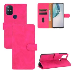 For OnePlus Nord N10 5G Solid Color Skin Feel Magnetic Buckle Horizontal Flip Calf Texture PU Leather Case with Holder & Card Slots & Wallet(Rose Red) (OEM)