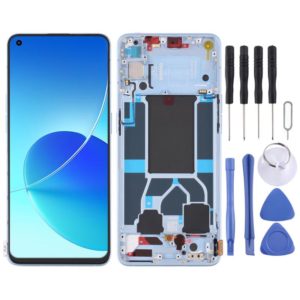 Original LCD Screen For OPPO Reno6 5G PEQM00 CPH2251 Digitizer Full Assembly with Frame (Blue) (OEM)