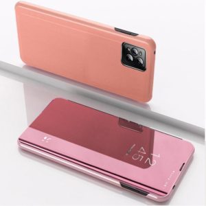 For OPPO Find X3 / Find X3 Pro Plated Mirror Horizontal Flip Leather Case with Holder(Rose Gold) (OEM)