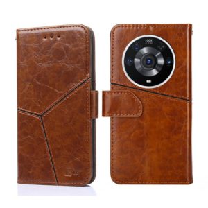 For Honor Magic3 Pro Geometric Stitching Horizontal Flip Leather Phone Case(Light Brown) (OEM)