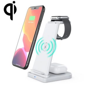 HQ-UD21 3 in 1 Folding Mobile Phone Watch Multi-Function Charging Stand Wireless Charger for iPhones & Apple Watch & Airpods (White) (OEM)