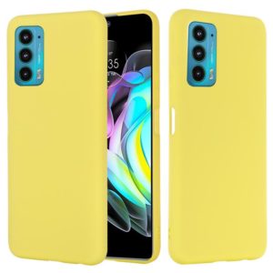 For Motorola Edge 20 Pure Color Liquid Silicone Shockproof Phone Case(Yellow) (OEM)