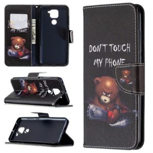 For Xiaomi Redmi Note 9 Colored Drawing Pattern Horizontal Flip Leather Case with Holder & Card Slots & Wallet(Bear) (OEM)
