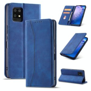 For Sharp Aquos Zero 6 Magnetic Dual-fold Leather Phone Case(Blue) (OEM)