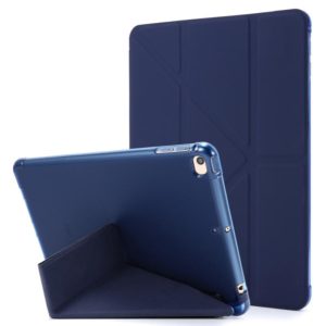 For iPad Mini 4 Airbag Deformation Horizontal Flip Leather Case with Holder (Dark Blue) (OEM)