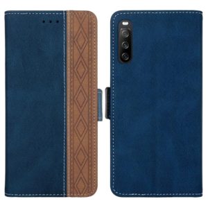 For Sony Xperia 10 III Stitching Side-Magnetic RFID Leather Phone Case(Royal Blue) (OEM)