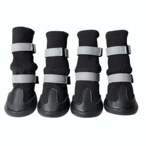 Pet Long-Tube Shoes Medium & Large Dogs Outdoor Wear-Resistant Snow Boots, Size: S(Black) (OEM)