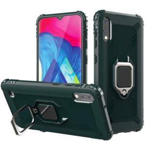 For Samsung Galaxy A10 / M10 Carbon Fiber Protective Case with 360 Degree Rotating Ring Holder(Green) (OEM)