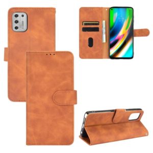 For Motorola Moto G Stylus (2021) Solid Color Skin Feel Magnetic Buckle Horizontal Flip Calf Texture PU Leather Case with Holder & Card Slots & Wallet(Brown) (OEM)