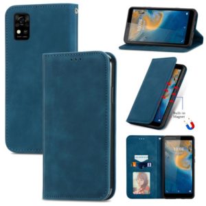 For ZTE Blade A31 Retro Skin Feel Magnetic Horizontal Flip Leather Phone Case(Blue) (OEM)