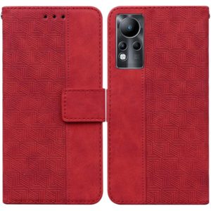 For Infinix Note 11 Geometric Embossed Leather Phone Case(Red) (OEM)