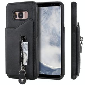 For Galaxy S8 Solid Color Double Buckle Zipper Shockproof Protective Case(Black) (OEM)