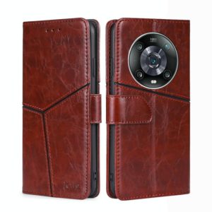 For Honor Magic4 Pro Geometric Stitching Horizontal Flip Leather Phone Case(Dark Brown) (OEM)