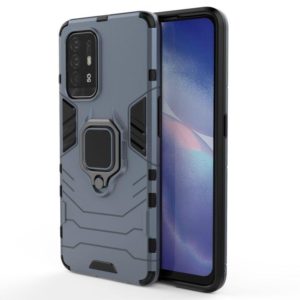 For OPPO Reno5 Z 5G Shockproof PC + TPU Protective Case with Magnetic Ring Holde(Navy Blue) (OEM)