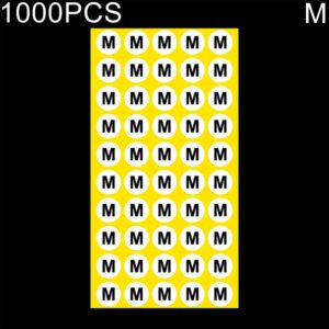 1000 PCS Round Shape Size Sticker Clothes Size Label, Size: M (OEM)