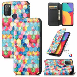 For Alcatel 1S (2021) Colorful Magnetic Horizontal Flip PU Leather Case with Holder & Card Slot & Wallet(Magic Space) (OEM)
