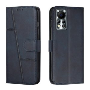 For Infinix Hot 11S NFC Stitching Calf Texture Buckle Leather Phone Case(Blue) (OEM)