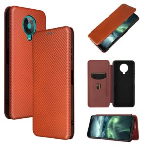 For Nokia 6.3 Carbon Fiber Texture Horizontal Flip TPU + PC + PU Leather Case with Card Slot(Brown) (OEM)