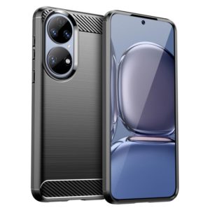 For Huawei P50E Brushed Texture Carbon Fiber TPU Case(Black) (OEM)