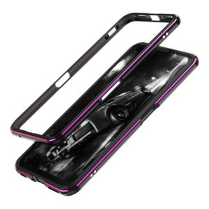 For OPPO Realme X50 5G Aluminum Alloy Shockproof Protective Bumper Frame(Black Purple) (OEM)