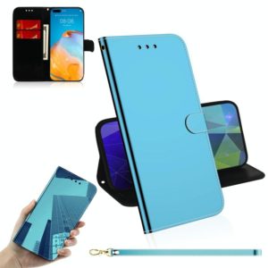 For Huawei P40 Pro Imitated Mirror Surface Horizontal Flip Leather Case with Holder & Card Slots & Wallet & Lanyard(Blue) (OEM)