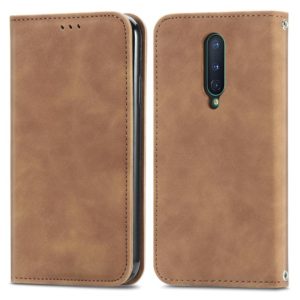 Retro Skin Feel Business Magnetic Horizontal Flip Leather Case With Holder & Card Slots & Wallet & Photo Frame For OnePlus 8(Brown) (OEM)