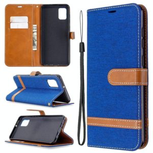 For Samsung Galaxy A31 Denim Texture Horizontal Flip Leather Case with Holder & Card Slots & Wallet & Lanyard(Blue) (OEM)
