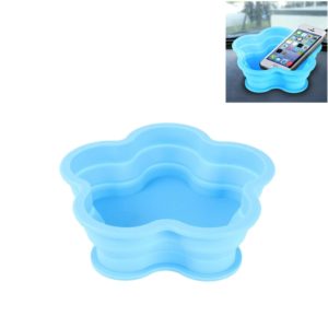 Flower Shape Style Scalable Silicone Storage Box For Vehicle And House(Blue) (OEM)