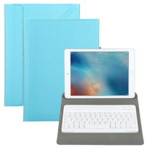 Universal Detachable Bluetooth Keyboard + Leather Tablet Case without Touchpad for iPad 9-10 inch, Specification:White Keyboard(Blue) (OEM)